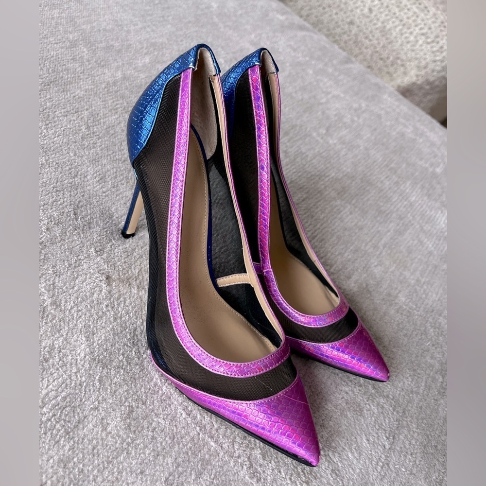 Guess GWCIERA Purple and Blue Heels - Size 8.5 - Picture 1 of 6